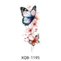 Waterproof temporary tattoo sticker with colorful butterfly and cherry blossom design for arms. - Colorful Butterfly and Cherry Blossom Style (XQB-1195)