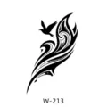 Autocollant de tatouage minimaliste aux herbes avec oiseau volant et motif tribal. - W-213 / 60*80mm