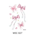 Waterless colorful new tattoo sticker pink bow butterfly design waterproof sweatproof durable cute - WSC-027