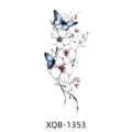 Tatouage temporaire avec papillons bleus et fleurs roses pour les bras et l'art corporel. - XQB-1353 / 114*210mm