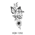 Adesivo per tatuaggio temporaneo farfalla rosa girasole arte corporea nero - XQB-1392