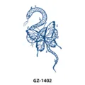 Autocollant de tatouage de jus à base de plantes serpent papillon totem design unisexe art corporel. - Serpent et Papillon (GZ-1402) / 110*180mm