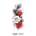 Coloré plume de paon tatouage temporaire autocollant, vibrant rose bras art corporel. - Style Plume de Paon Rose (XQB-1312)