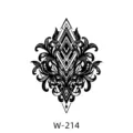 Autocollant de tatouage semi-permanent floral géométrique minimaliste, étanche. - W-214 / 60*80mm