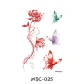 Waterless colorful tattoo sticker with rose and butterfly designs, waterproof and sweat-proof small size. - WSC-025