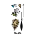 Autocollant de tatouage temporaire 3D avec des designs de puzzle et de fermeture éclair. - 3D-006