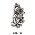 Adesivo per tatuaggio temporaneo impermeabile con un elegante design di rose in bianco e nero. - XQB-154