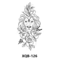 Adesivo per tatuaggio temporaneo impermeabile con leone e fiori per uomo e donna in stile unico. - XQB-126