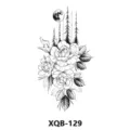 Adesivo per tatuaggio temporaneo con splendido design di rosa, pineta, luna e lupo. - XQB-129