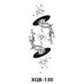 Adesivo per tatuaggio temporaneo albero cosmico e pianeti, design in bianco e nero XQB130 - XQB-130