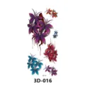 Sticker tatouage temporaire étanche papillon 3D pour femme, motif floral réaliste et chic. - 3D-016