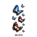 Autocollants de tatouage temporaire papillon 3D, art corporel coloré imperméable décalcomanie - 3D-019