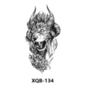 Adesivo per tatuaggio temporaneo impermeabile design con corna di leone mostro nero arte con - XQB-134