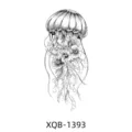 Adesivo tatuaggio temporaneo floreale di medusa bianco e nero design arte corporea SKU - XQB-1393