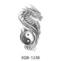 Black and white dragon temporary tattoo sticker, waterproof body art for men and women. - XQB-1238