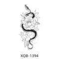 Serpente peonia adesivo per tatuaggio temporaneo arte lineare in bianco e nero variante - XQB-1394