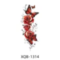 Autocollant de tatouage temporaire rose rouge papillon pour bras, décalcomanie corporelle. - Style Rose Papillon (XQB-1314)