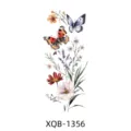Waterproof temporary tattoo sticker with colorful watercolor flowers and butterflies. - XQB-1356 / 114*210mm