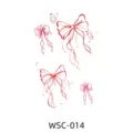 Waterproof red bow butterfly temporary tattoo sticker for men and women, stylish body art design. - WSC-014