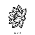 Tatouage temporaire minimaliste de fleur de lotus autocollant art de ligne noir design - W-218 / 60*80mm