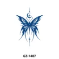 Herbal juice temporary tattoo sticker gothic dark blue butterfly moon waterproof arm sticker - Butterfly and Crescent Moon (GZ-1407) / 110*180mm