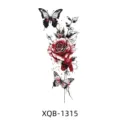Colorful rose butterfly temporary tattoo sticker for men and women arm body art design. - Rose Butterfly Style (XQB-1315)