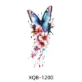 Watercolor blue butterfly temporary tattoo sticker, colorful floral arm body art design. - Watercolor Blue-Purple Butterfly Style (XQB-1200)