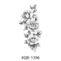 Black and white rose tattoo sticker elegant sketch floral temporary body art design sku - XQB-1396