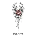 Waterproof temporary tattoo sticker featuring an elegant rose flower vine design for arm art. - Red-Accented Rose Vine Style (XQB-1201)
