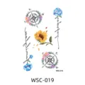 Waterproof watercolor tattoo sticker with floral compass and sunflower design, durable body art variant. - WSC-019