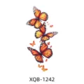Vibrant orange butterfly temporary tattoo sticker sheet for stunning body art design. - XQB-1242