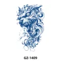 Herbal juice temporary tattoo sticker, fierce wolf beast tribal totem waterproof body art design. - Beast Head Totem (GZ-1409) / 110*180mm