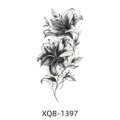 Black and white lily flower temporary tattoo sticker, elegant floral body art design for party. - XQB-1397