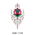 Temporary lotus flower tattoo sticker colorful floral body art design for arm variant. - Lotus Vine Pattern (XQB-1158)