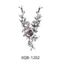 Temporary tattoo sticker rose flower vine design body art waterproof variant style item. - Black and White Line Art Red Rose Vine Style (XQB-1202)