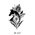 Sticker de tatouage temporaire renard minimaliste, design d'art corporel étanche. - W-221 / 60*80mm