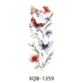 Waterproof temporary tattoo sticker featuring colorful watercolor flowers and butterflies. - XQB-1359 / 114*210mm