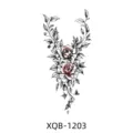 Waterproof temporary tattoo sticker with elegant double rose flower and vine design for arm body art. - Black and Red Twin Rose Vine Style (XQB-1203)