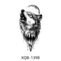 Black and white wolf temporary tattoo sticker half arm waterproof body art decal design. - XQB-1398