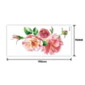 Autocollant de tatouage floral aquarelle avec roses et pivoines, taille 190x90mm pour femmes. - Style Floral (TBX-9027) / 19x9cm