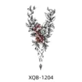 Temporary tattoo sticker featuring elegant floral rose design in black and red for arms. - Symmetrical Black and Red Rose Branch Style (XQB-1204)