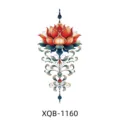 Colorful lotus temporary tattoo sticker, traditional Chinese floral arm body art design. - Chinese Style Lotus Vine (XQB-1160)