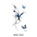 Blue butterfly temporary tattoo sticker, waterproof body art transfer design variant WSC-022 - WSC-022