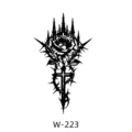 Tatouage temporaire gothique rose croix château autocollant noir minimaliste art corporel - W-223 / 60*80mm