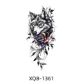 Wolf and Rose Temporary Tattoo Sticker Waterproof Body Art Fake Tattoo for Men Women - XQB-1361 / 114*210mm