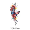 Waterproof temporary tattoo sticker featuring colorful butterfly and red roses design for body art. - XQB-1246