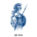 Blue Spartan female warrior temporary tattoo sticker herbal waterproof arm art GZ-1416 - Athena Warrior (GZ-1416) / 110*180mm