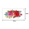 Feuille de tatouage temporaire florale avec des roses vibrantes et des fleurs 190x90mm. - Style Floral (TBX-9026) / 19x9cm