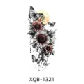 Temporary tattoo sticker featuring colorful sunflowers and butterflies design for arm body art. - Sunflower Butterfly Style (XQB-1321)