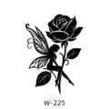 Autocollant de tatouage de fée rose noire minimaliste art corporel imperméable style. - W-225 / 60*80mm